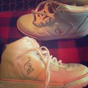 Pink and White Baby Phat Hightops